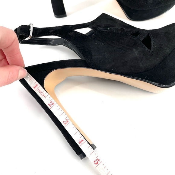 Marc Fisher Trinaa Black Suede Platform Sling Back Heel - Picture 9 of 10